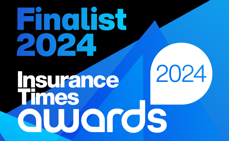 A black and turquoise logo branding for Insurance Times Awards 2024 finalists